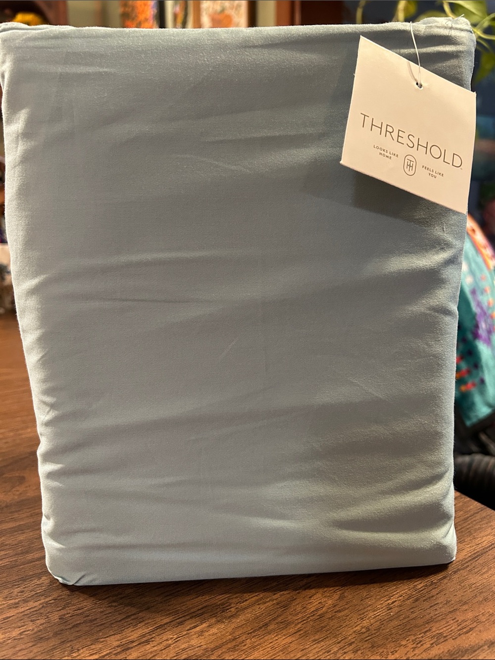 Threshold Pale Teal Blue Sheet Set. 100% cotton. Soft Solid Bedding